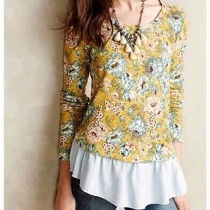 Anthropologie • Lilka Goldenrod Ruffled Hem Pullover